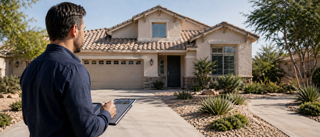 Real estate investor reviewing a Las Vegas single-family rental home to determine whether it fits the target tenant segment